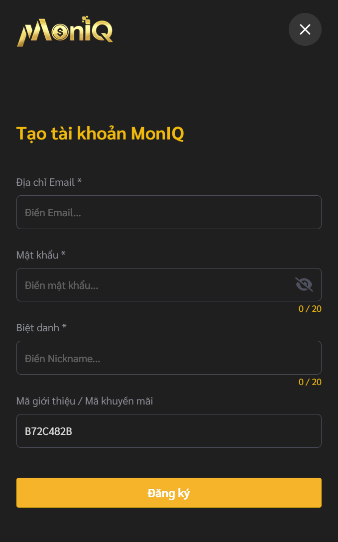 Đăng ký moniq